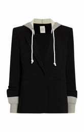 Hooded Khloe Blazer Black/Heather Grey