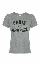Paris New York Tee Heather Grey/Black