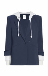 Hooded Khloe Blazer Navy/Ivory