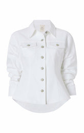 Denim Scrunched Canyon Jacket White