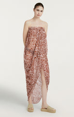 Woodblock Zebra Libbie Coverup Sequoia/Ivory