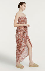 Woodblock Zebra Libbie Coverup Sequoia/Ivory