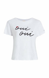Shrunken Oui Oui Tee White/Black