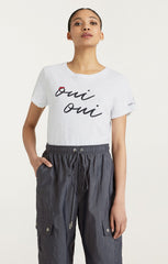 Shrunken Oui Oui Tee White/Black