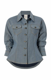Reverse Denim Scrunched Canyon Jacket Light Indigo