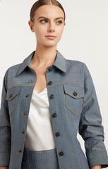Reverse Denim Scrunched Canyon Jacket Light Indigo
