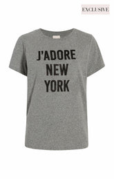 J'adore New York Tee Heather Grey/Black
