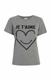 Smiling Heart Tee Heather Grey/Black