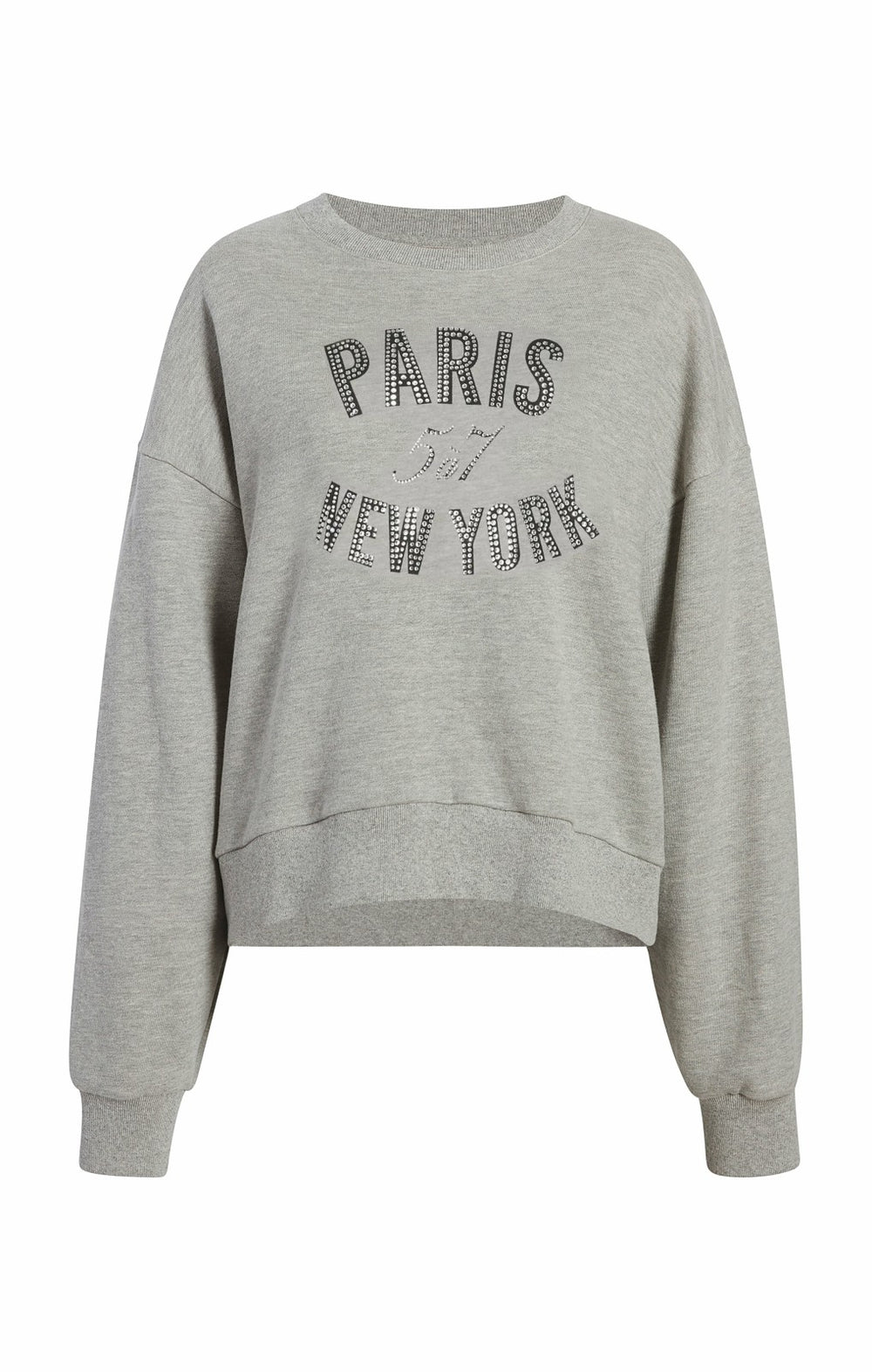 Rhinestone Paris New York Brandy Pullover Heather Grey/Black