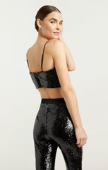 Sequin Nikki Top Black
