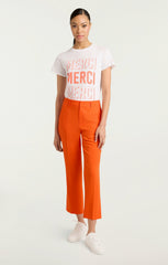 Pop Up Merci Merci Merci Tee White/Cherry Tomato