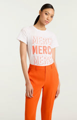 Pop Up Merci Merci Merci Tee White/Cherry Tomato