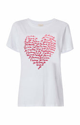 Je T'aime Heart Tee White/Red