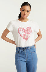 Je T'aime Heart Tee White/Red