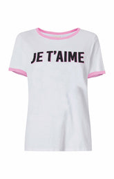 Two Tone Je T'aime Tee White/Carnation