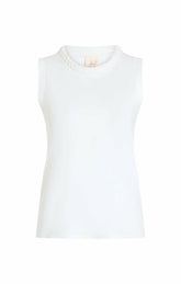 Sleeveless Braided Tee White