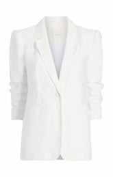 Tumbled Woven Khloe Blazer White