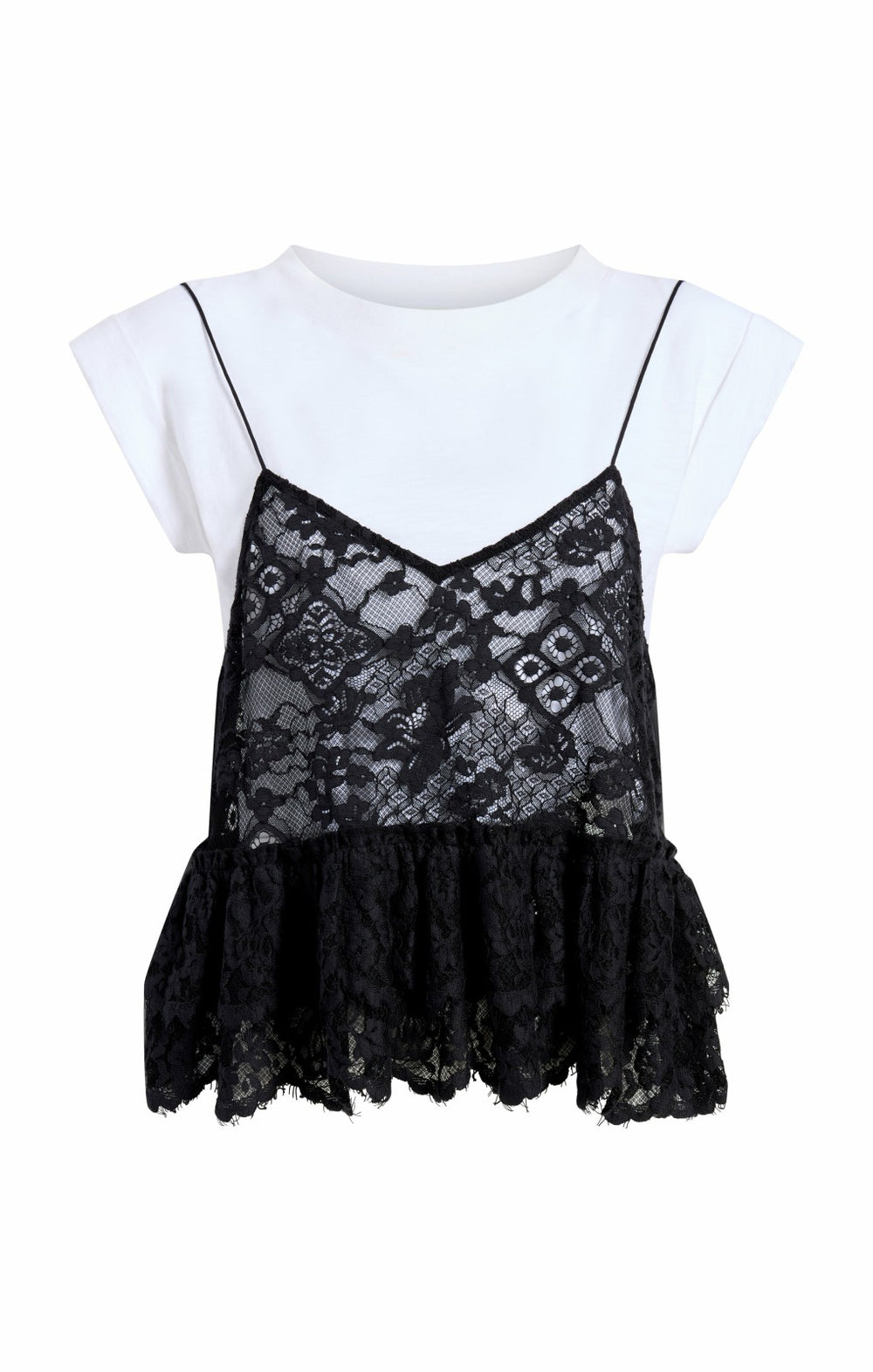 Lace Samantha Top White/Black