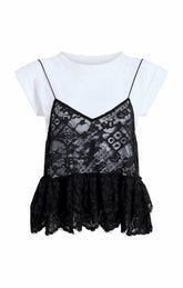 Lace Samantha Top White/Black