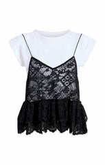 Lace Samantha Top White/Black