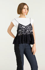 Lace Samantha Top White/Black