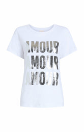 Amour Amour Amour Foiled Tee White/Silver