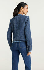 Boucle Denim Zanda Jacket Indigo