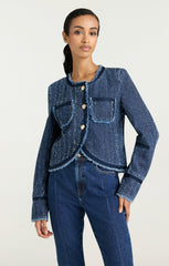 Boucle Denim Zanda Jacket Indigo