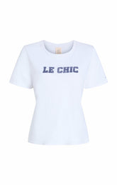 Le Chic Shrunken Tee White/Navy