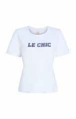 Le Chic Shrunken Tee White/Navy