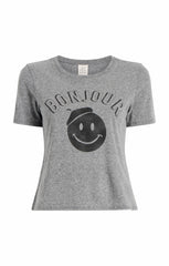 Pop Up Bonjour Shrunken Tee Heather Grey/Black