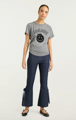 Pop Up Bonjour Shrunken Tee Heather Grey/Black