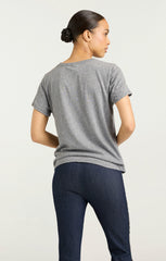 Pop Up Bonjour Shrunken Tee Heather Grey/Black