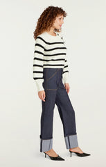 Striped Keren Pullover Ivory/Black