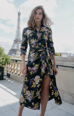 Brigitte Floral Jacey Dress Black Multi