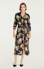 Brigitte Floral Jacey Dress Black Multi
