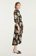Brigitte Floral Jacey Dress Black Multi