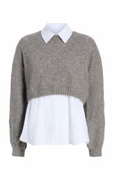Landry Pullover Heather Grey/White