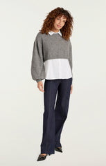 Landry Pullover Heather Grey/White