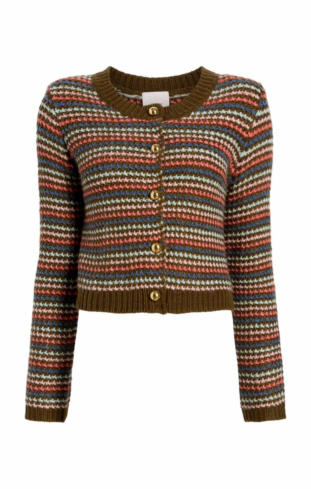 Striped Romina Cardigan Dark Olive Multi