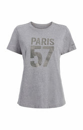Rhinestone Paris 57 Tee Heather Grey/Silver