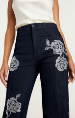 Heatset Roses Francine Pant Indigo