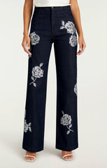 Heatset Roses Francine Pant Indigo