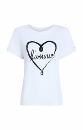 Doodled L'amour Tee White/Black