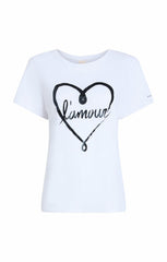 Doodled L'amour Tee White/Black