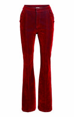 Flocked Denim Suzette Pant Pomegranate