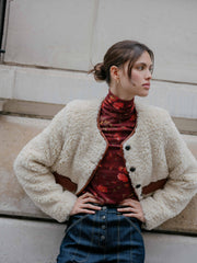 Naia Jacket Ivory/Mahogany