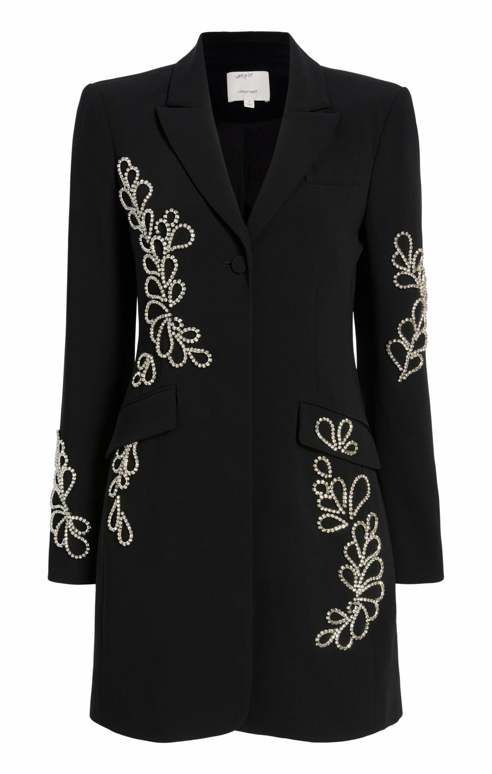 Rhinestone Paisley Long Sleeve Joel Dress Black