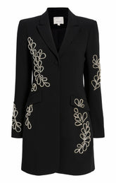Rhinestone Paisley Long Sleeve Joel Dress Black
