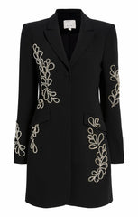 Rhinestone Paisley Long Sleeve Joel Dress Black